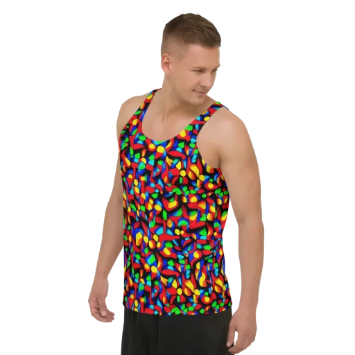Luminous Shuffle on a Men's Tank Top