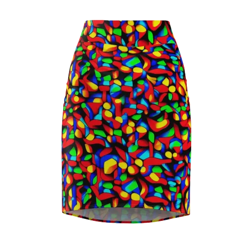 Luminous Shuffle on Pencil Skirt