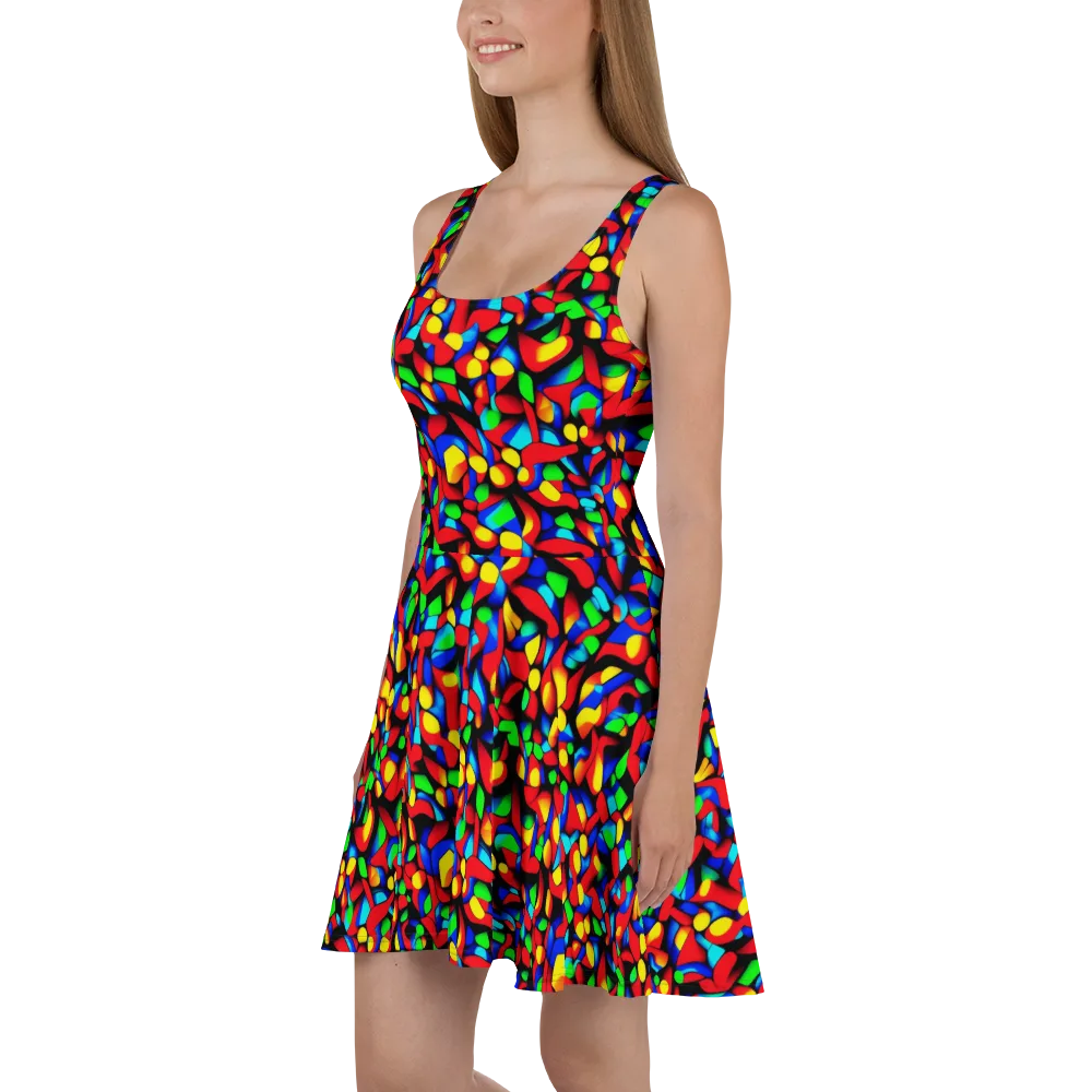 Luminous Shuffle on Skater Dress — Left