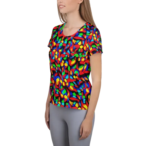 Luminous Shuffle on a Women's Athletic T-Shirt