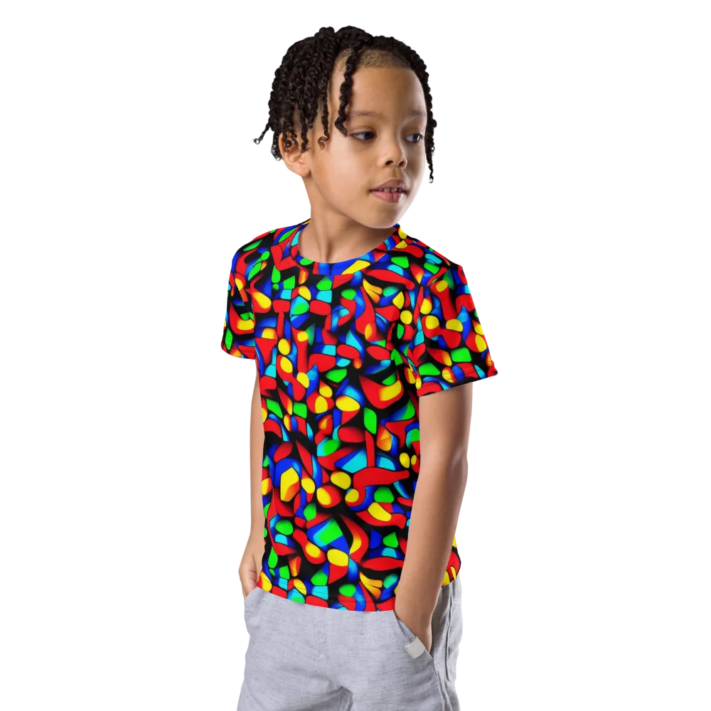 Luminous Shuffle on Kids Crew Neck T-Shirt — Left Front