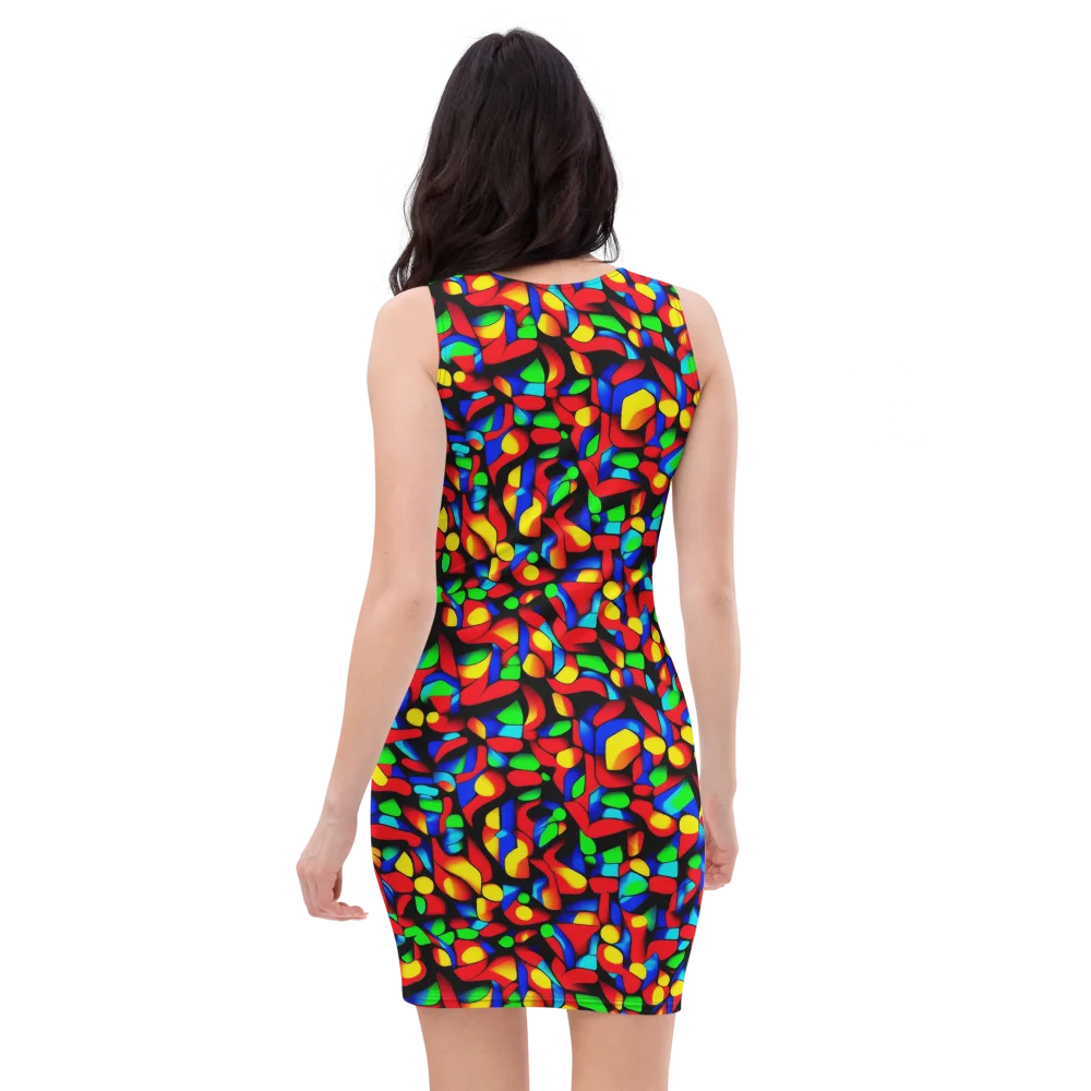 Luminous Shuffle on Bodycon Dress — Back