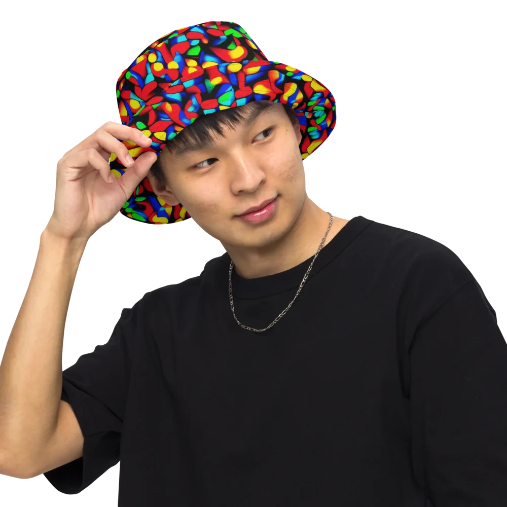 Luminous Shuffle on Reversible Bucket Hat — Front Inside