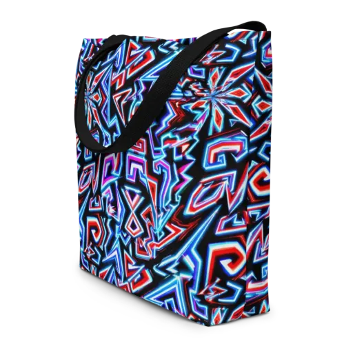 Neon Meander Large Tote Bag W/ Pocket on model