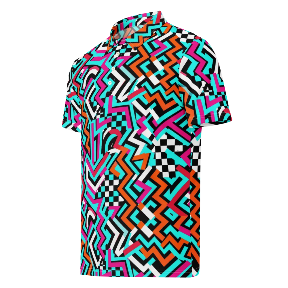 Turbo Chevron on Men's Slim Fit Polo Shirt — Left Front