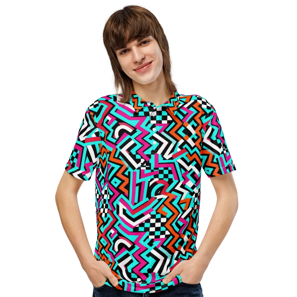Turbo Chevron on Men's Slim Fit Polo Shirt — Front