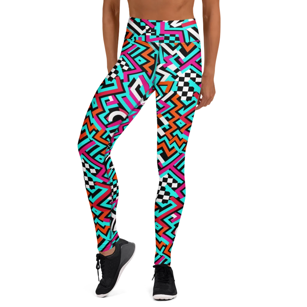 Turbo Chevron on Yoga Leggings — Front