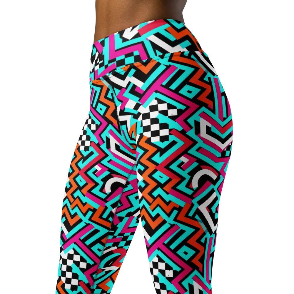 Turbo Chevron on Yoga Leggings — Left Front