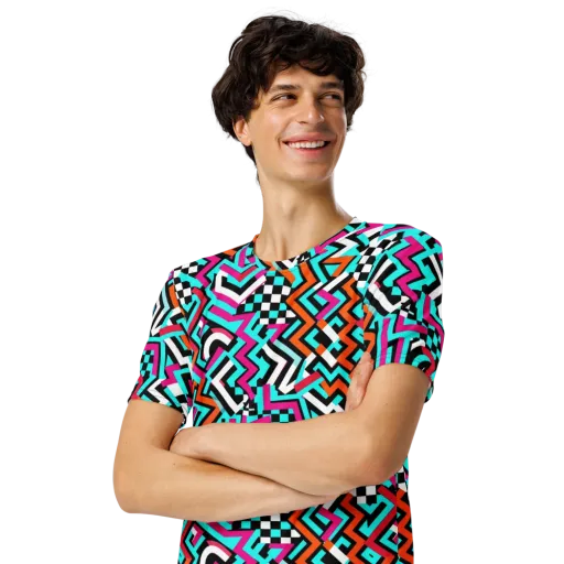 Turbo Chevron on a Men's Crew Neck T-Shirt