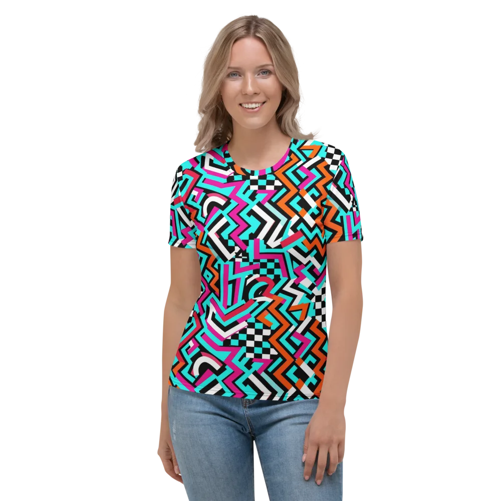 Turbo Chevron on Women's Crew Neck T-Shirt — Front