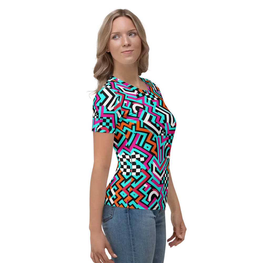 Turbo Chevron on Women's Crew Neck T-Shirt — Right