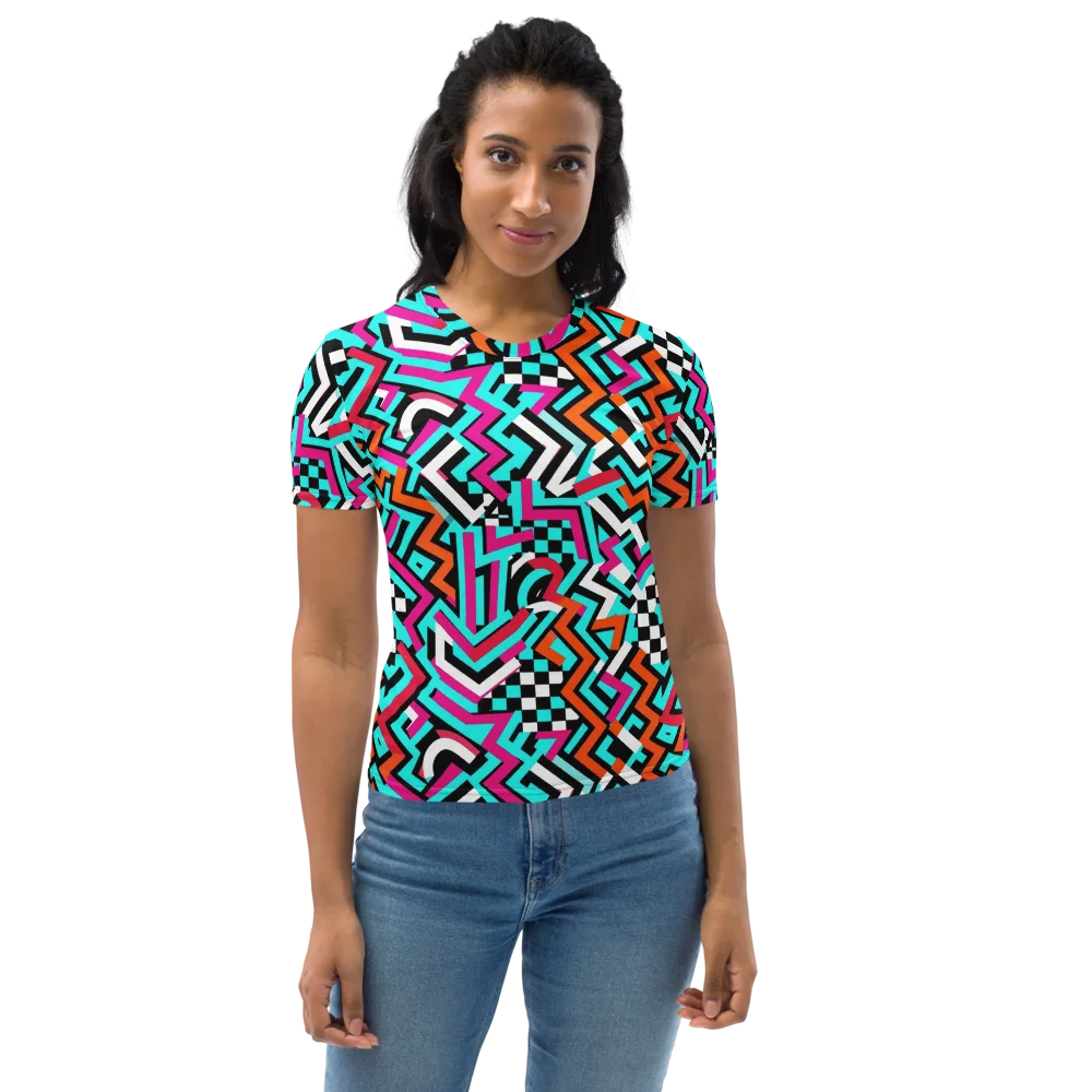 Turbo Chevron on Women's Crew Neck T-Shirt — Front
