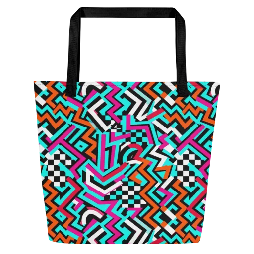 Turbo Chevron on a Large Tote Bag W/ Pocket