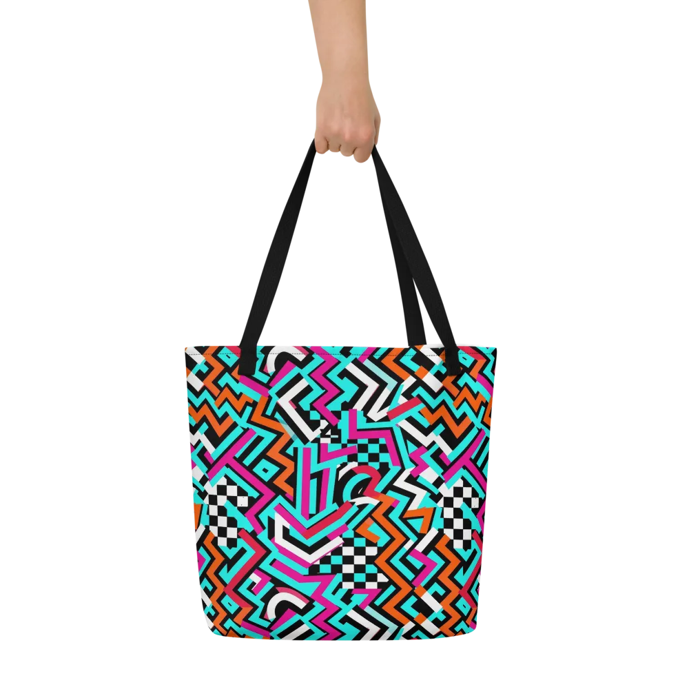 Turbo Chevron on Large Tote Bag W/ Pocket — Front