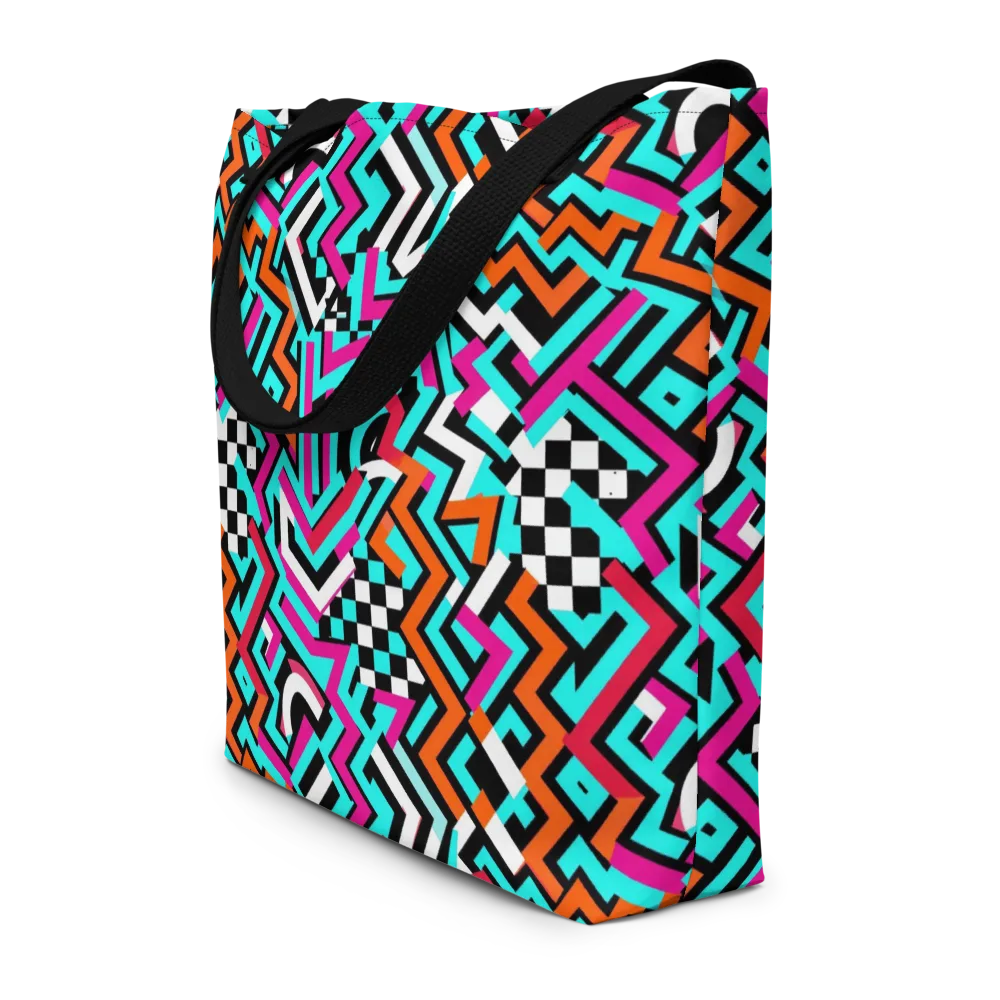 Turbo Chevron on Large Tote Bag W/ Pocket — Front