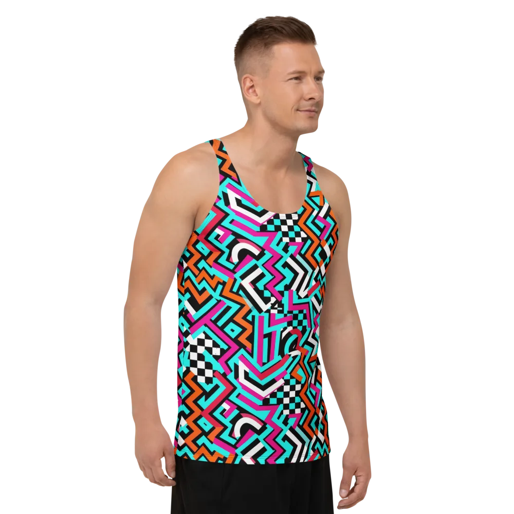 Turbo Chevron on Men's Tank Top — Right Front