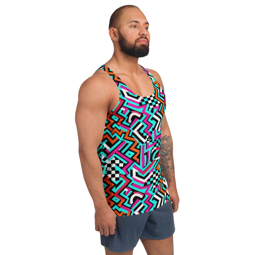 Turbo Chevron on Men's Tank Top — Right Front