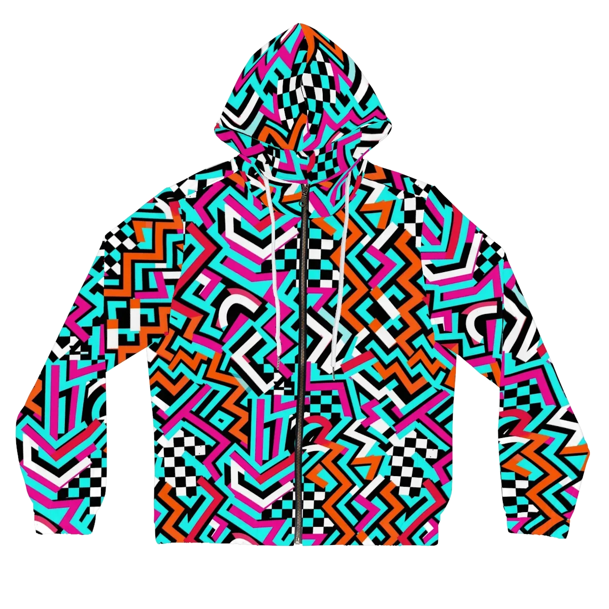 Turbo Chevron on Women's Full-Zip Hoodie — Front
