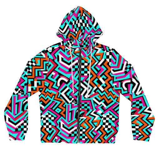 Turbo Chevron on a Women's Full-Zip Hoodie