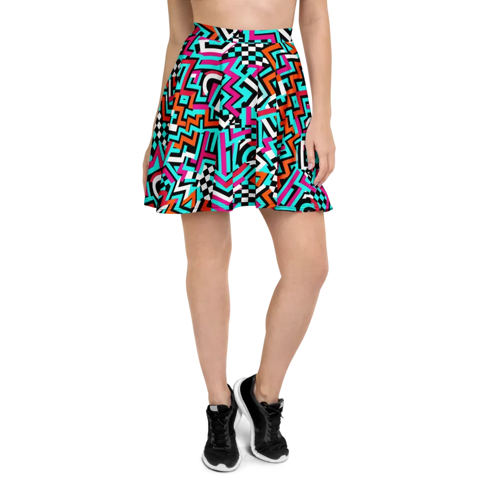 Turbo Chevron on Skater Skirt — Front