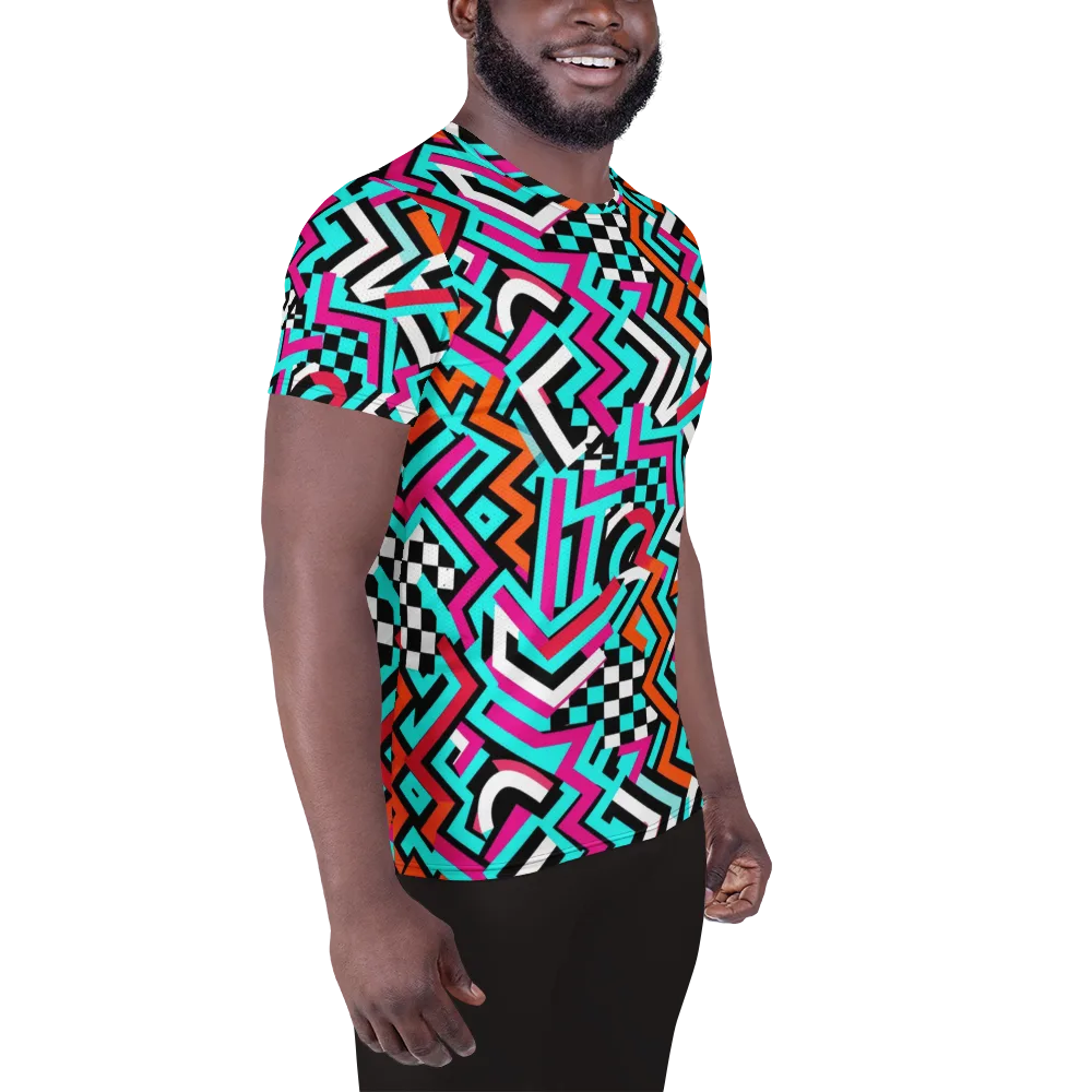 Turbo Chevron on Men's Athletic T-Shirt — Right