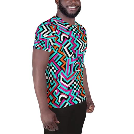 Turbo Chevron on a Men's Athletic T-Shirt