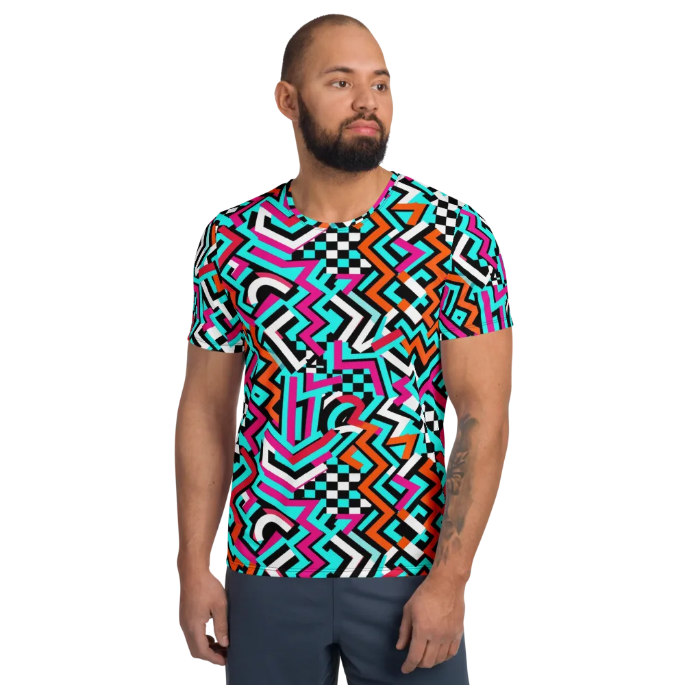 Turbo Chevron on Men's Athletic T-Shirt — Front