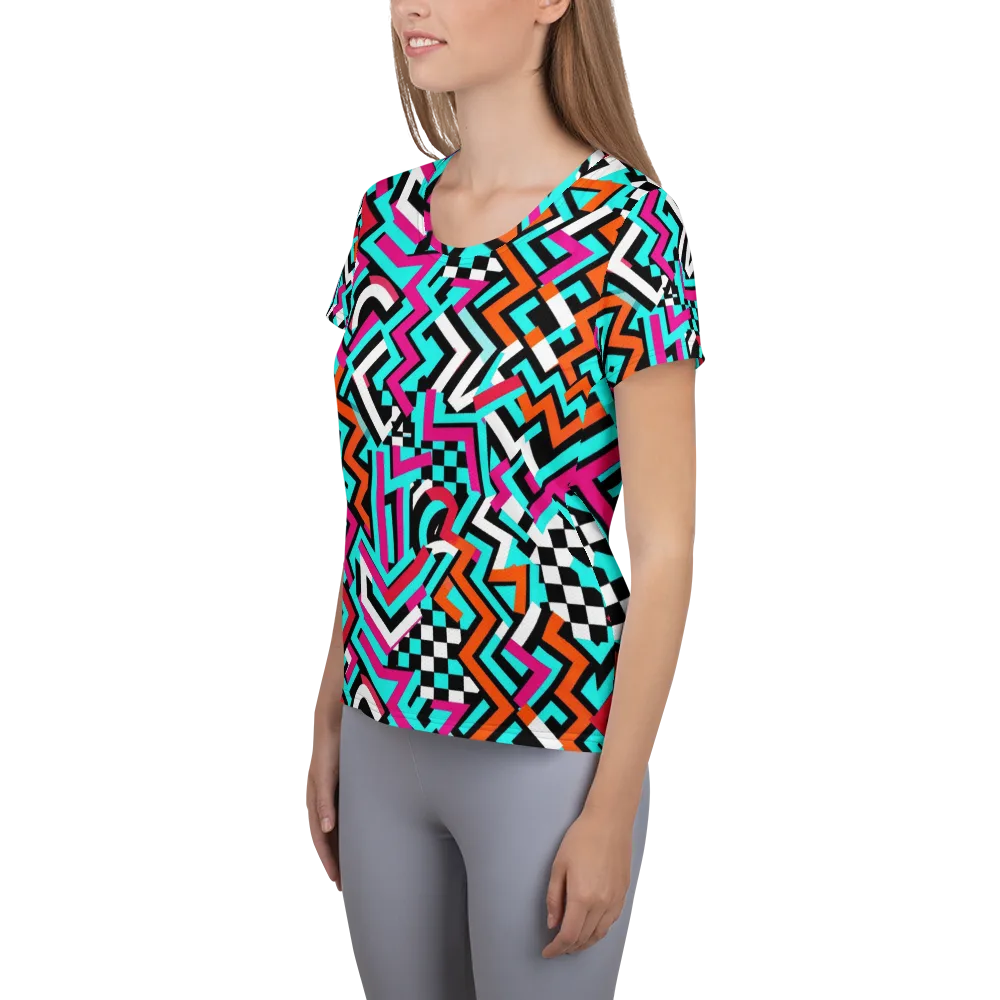 Turbo Chevron on Women's Athletic T-Shirt — Left
