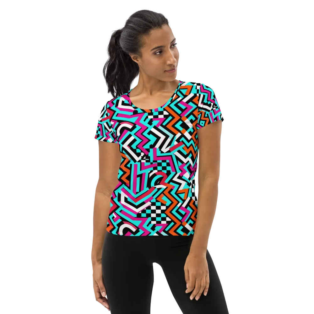 Turbo Chevron on Women's Athletic T-Shirt — Front