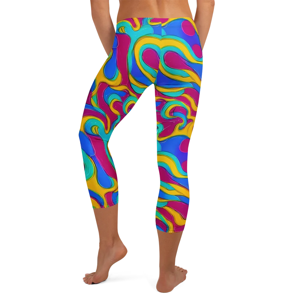 Kaleido Flow on Capri Leggings — Back