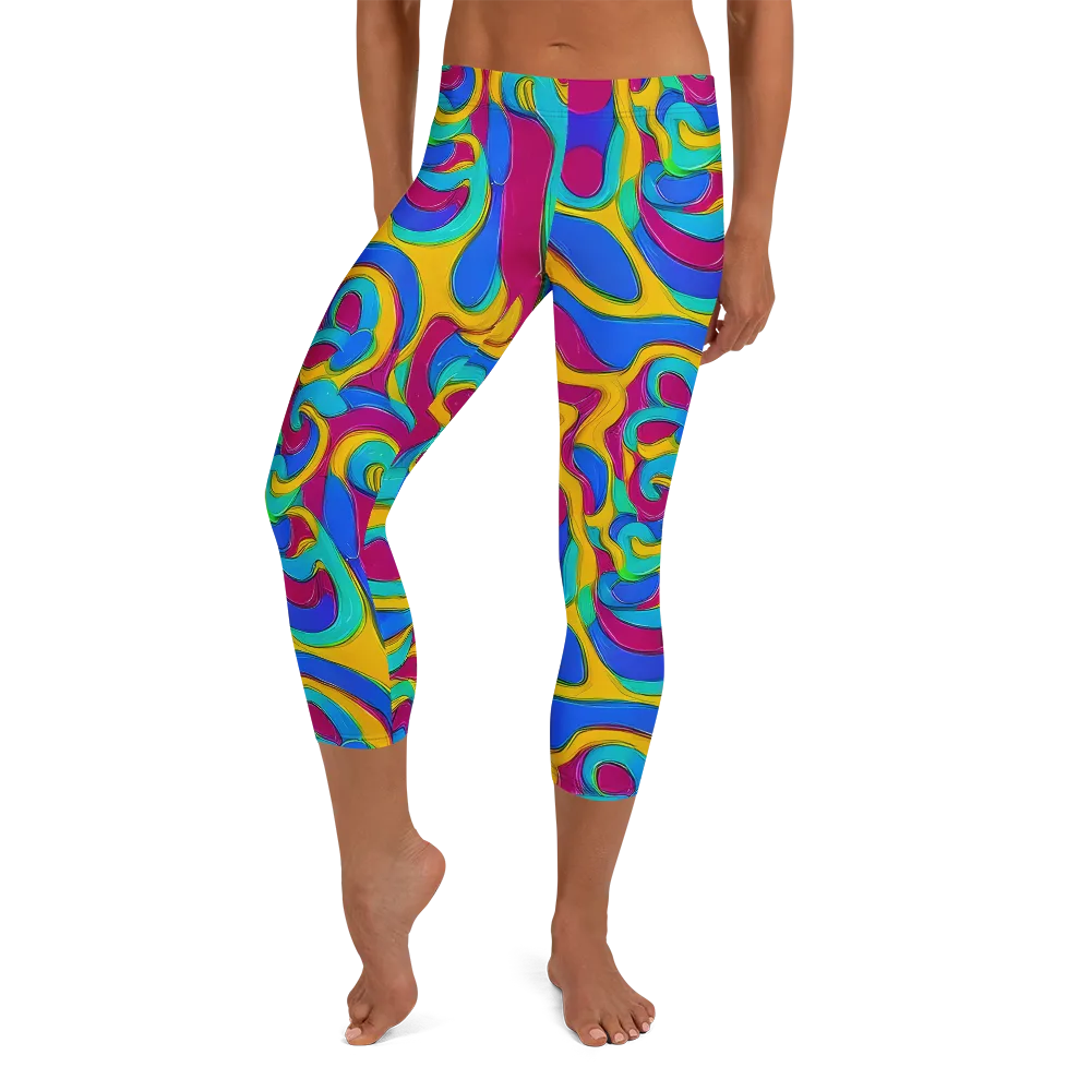 Kaleido Flow on Capri Leggings — Front