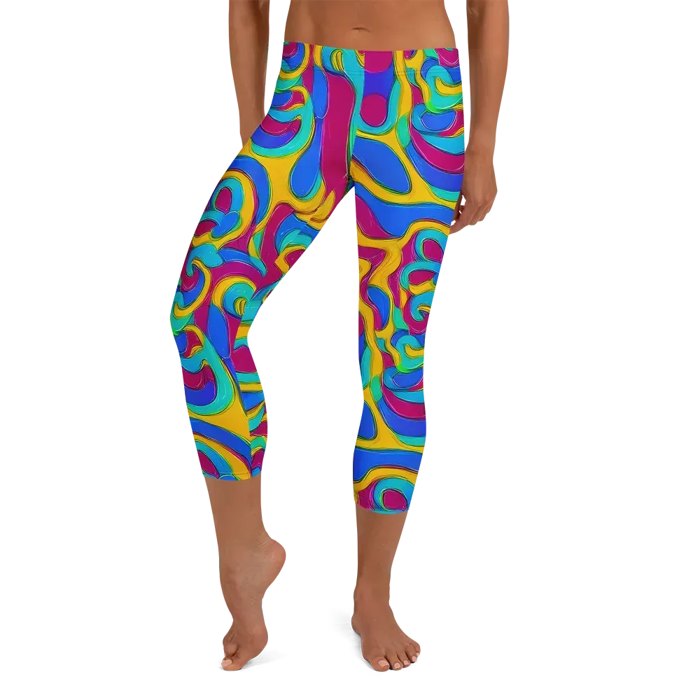 Kaleido Flow on Capri Leggings — Front
