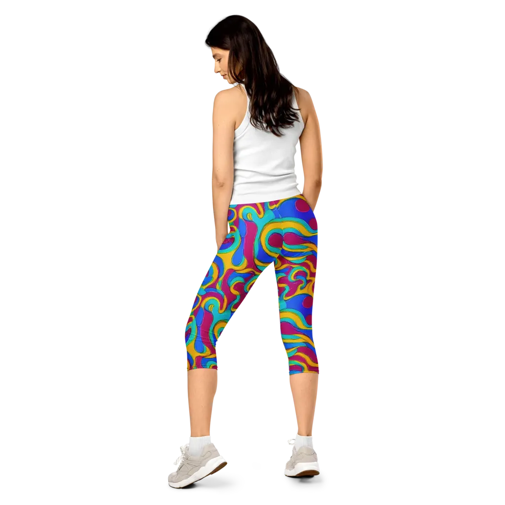 Kaleido Flow on Capri Leggings — Back