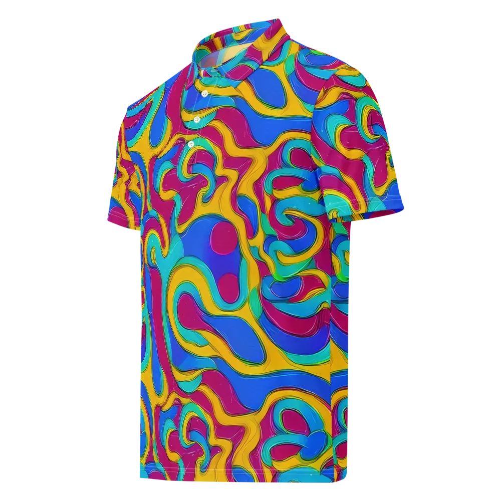 Kaleido Flow on Men's Slim Fit Polo Shirt — Left Front