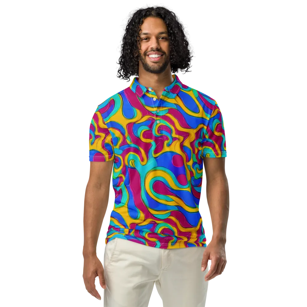 Kaleido Flow on Men's Slim Fit Polo Shirt — Front