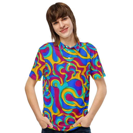 Kaleido Flow on a Men's Slim Fit Polo Shirt