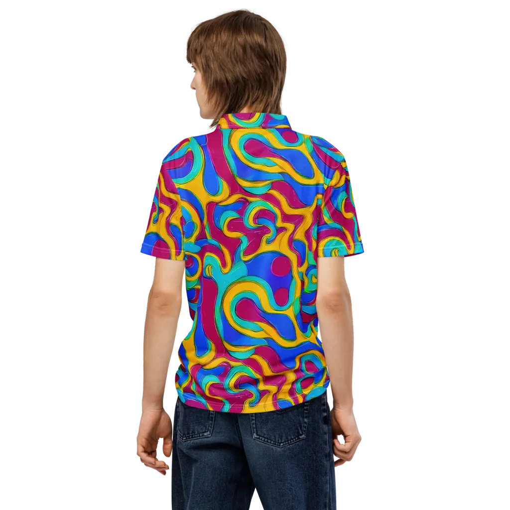 Kaleido Flow on Men's Slim Fit Polo Shirt — Back