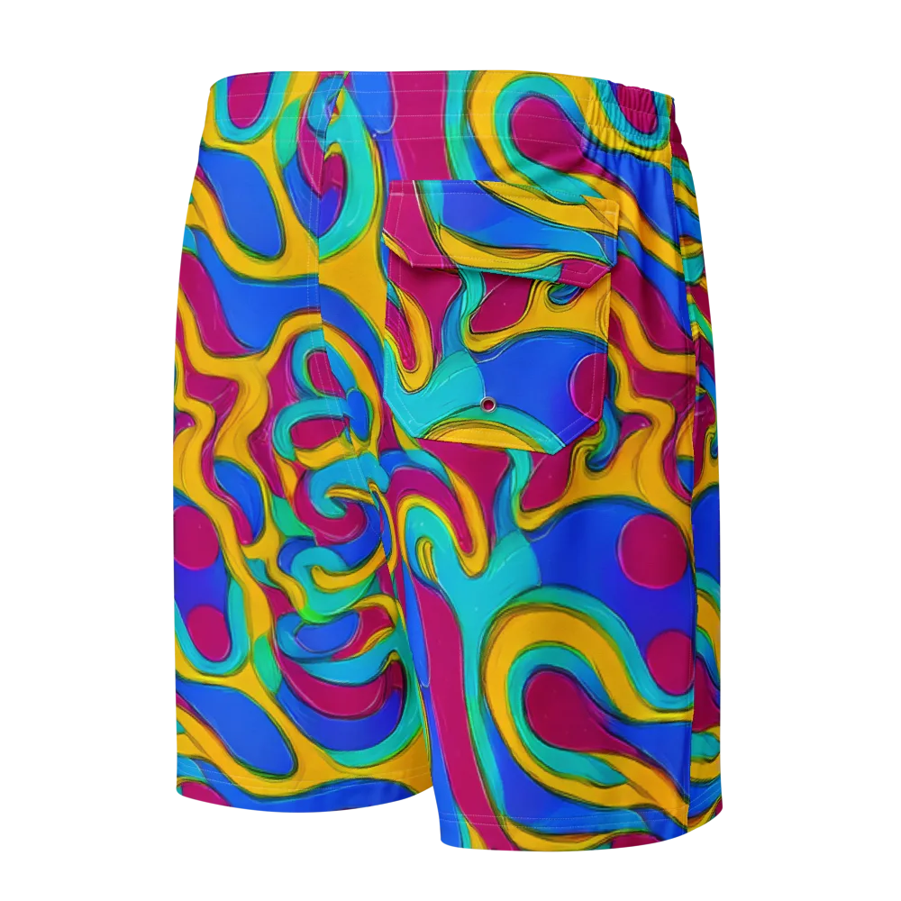 Kaleido Flow on Men's Board Shorts — Back