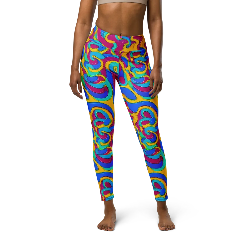 Kaleido Flow on Yoga Leggings — Front