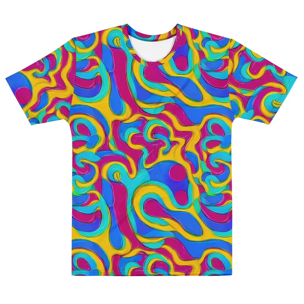 Kaleido Flow on Men's Cotton Crew Neck T-Shirt — Front