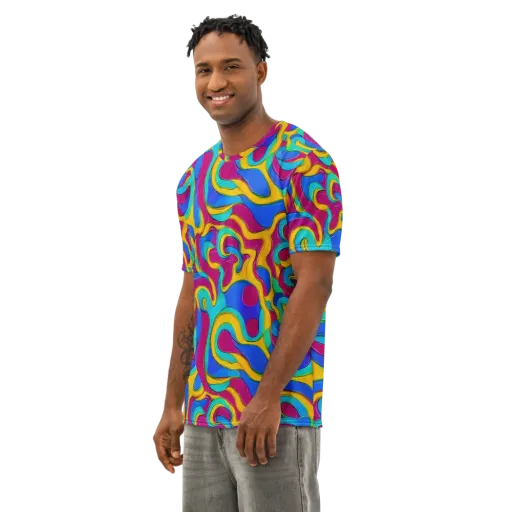 Kaleido Flow on a Men's Cotton Crew Neck T-Shirt