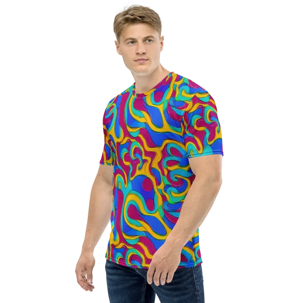Kaleido Flow on Men's Crew Neck T-Shirt — Left