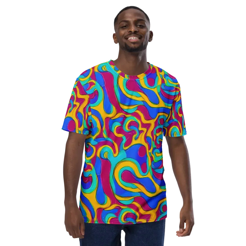 Kaleido Flow on Men's Crew Neck T-Shirt — Front