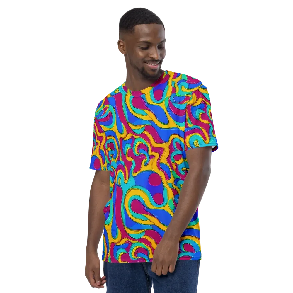 Kaleido Flow on Men's Crew Neck T-Shirt — Left
