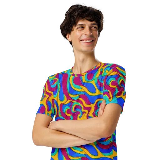Kaleido Flow on a Men's Crew Neck T-Shirt