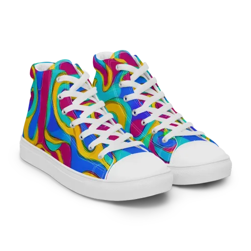 Kaleido Flow on a Men's High Top Canvas Shoes