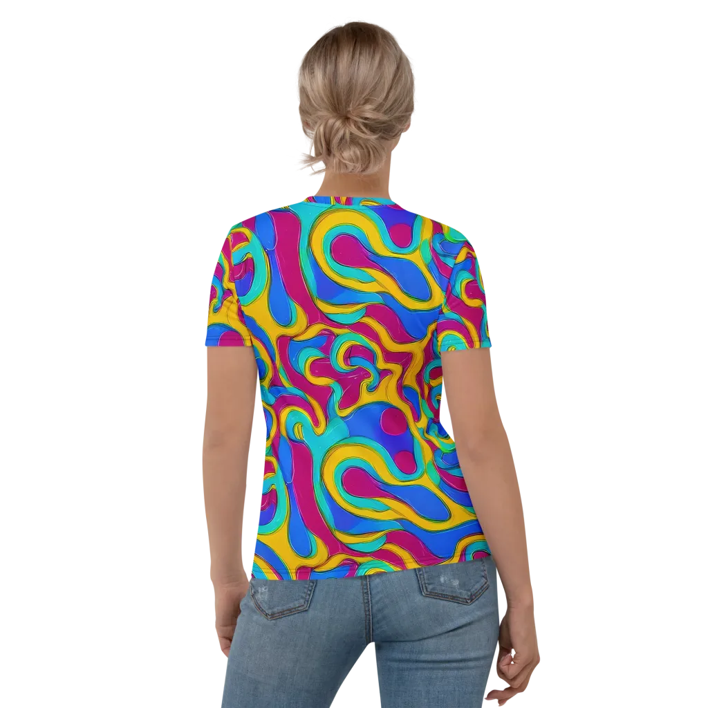 Kaleido Flow on Women's Crew Neck T-Shirt — Back