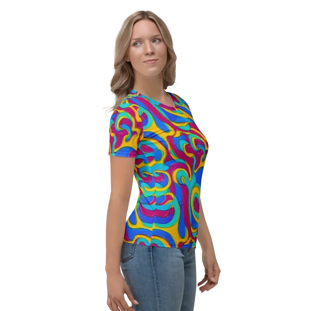 Kaleido Flow on Women's Crew Neck T-Shirt — Right