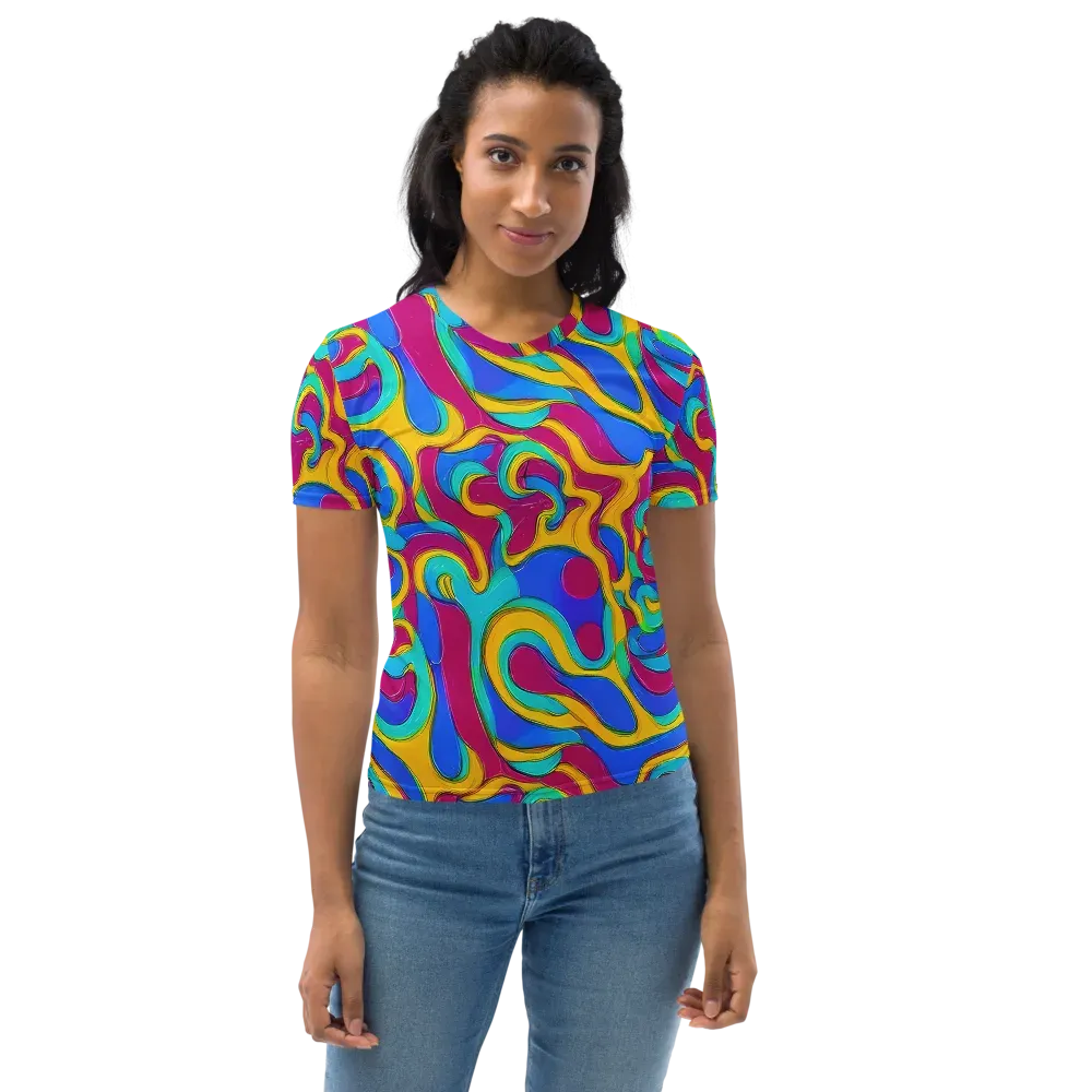 Kaleido Flow on Women's Crew Neck T-Shirt — Front