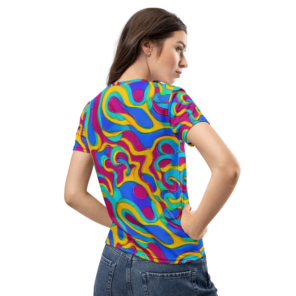 Kaleido Flow on Women's Crew Neck T-Shirt — Back